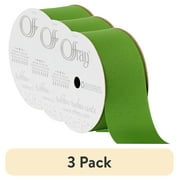 (3 pack) Offray 1.5" x 12' Apple Green Grosgrain Ribbon, 1 Each
