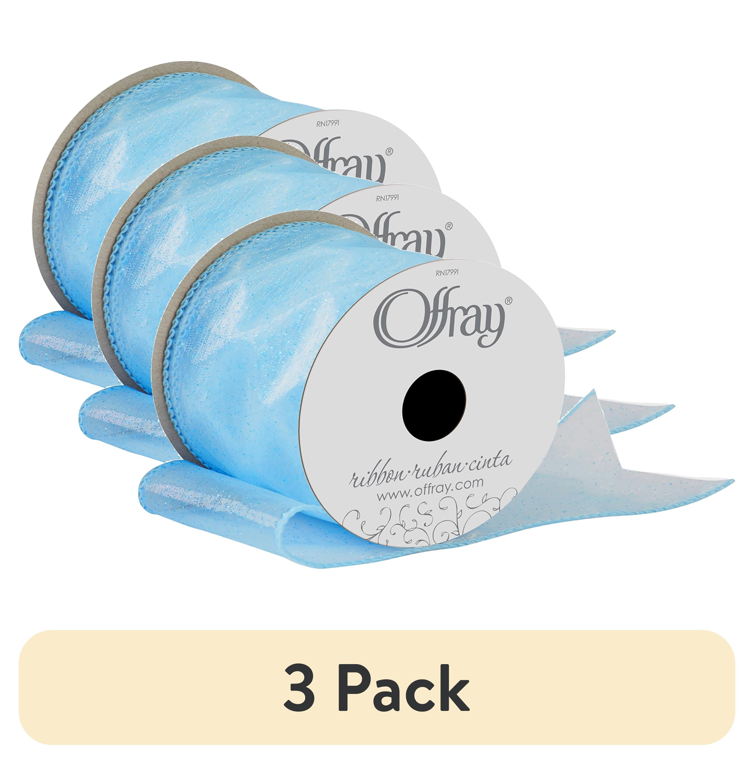 (3 pack) Offray 2.5" Wired Aqua Quest Ribbon, 1 Each