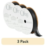 (3 pack) Offray Ribbon, Black 5/8 inch Sheer Ribbon for Wedding, Crafts and Gifting, 9 feet, 1 Each