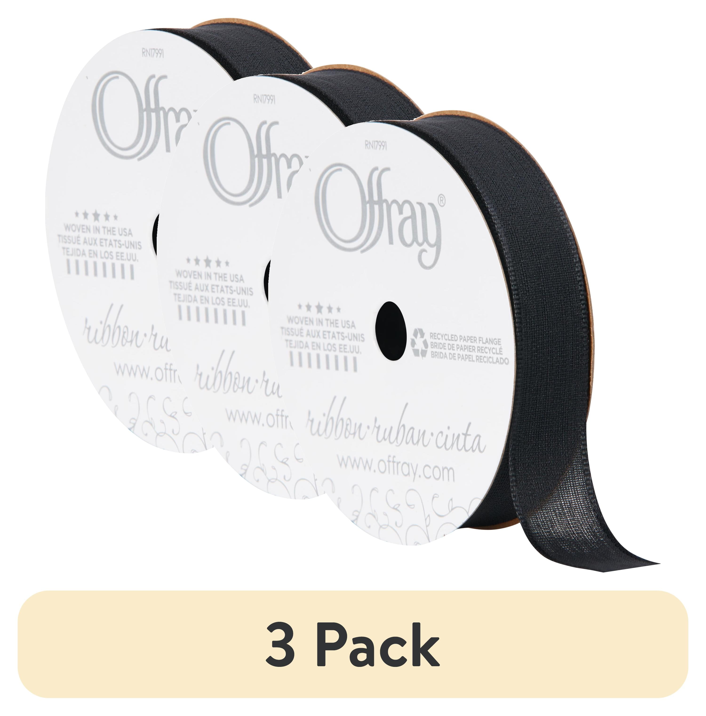 Fo Ribbon (3 pack) Offray Ribbon, Black 5/8 inch Woven Ribbon for Crafts, Gifting ...