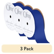 (3 pack) Offray Ribbon, Century Blue 1 1/2 inch Grosgrain Polyester Ribbon, 12 feet