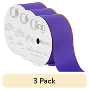 (3 pack) Offray Ribbon, Delphinium Purple 1 1/2 inch Grosgrain Polyester Ribbon, 12 feet