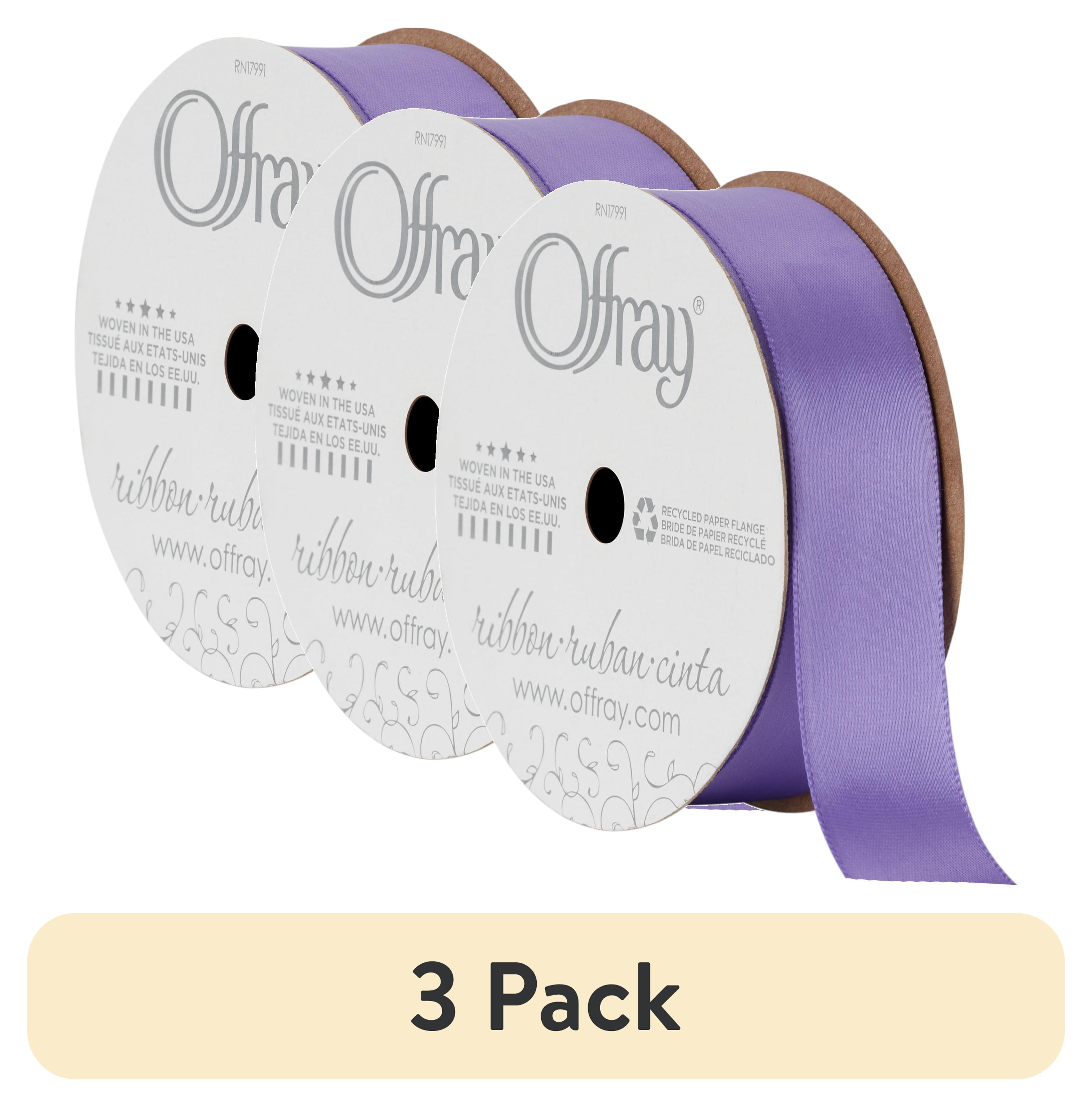 DECORTÉLIPOSOMEADVANCED PURPLERIBBON SET 3 pack) Offray Ribbon, Delphinium Purple 7/8 inch Single Face