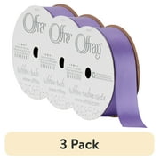 (3 pack) Offray Ribbon, Delphinium Purple 7/8 inch Single Face Satin Polyester Ribbon, 18 feet