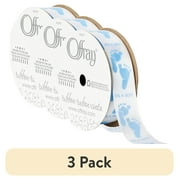 (3 pack) Offray Ribbon, Its A Boy Light Blue 7/8 inch Ribbon, 9 feet
