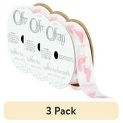 (3 pack) Offray ribbon, its a girl, light pink 7/8 inch ribbon, 9 feet