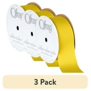 (3 pack) Offray Ribbon, Maize Yellow 1 1/2 inch Grosgrain Polyester Ribbon, 12 feet
