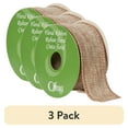 thumbnail image 1 of (3 pack) Offray Ribbon, Natural 1 1/2 inch Wired Linen-Look Ribbon, 12 feet, 1 of 8