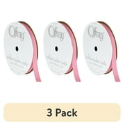 (3 pack) Offray Ribbon, Pink 3/8 inch Grosgrain Polyester Ribbon, 18 feet
