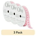 thumbnail image 1 of (3 pack) Offray Ribbon, Pink 3/8 inch Hearts Woven Ribbon, 9 feet, 1 of 13