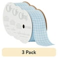 thumbnail image 1 of (3 pack) Offray Ribbon, Powder Blue 1 1/2 inch Gingham Check Woven Ribbon, 9 feet, 1 of 10