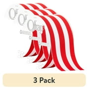 (3 pack) Offray Ribbon, Red and White Stripes 1 1/2 inch Grosgrain Polyester Ribbon, 9 feet, 1 Each