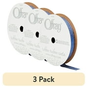 (3 pack) Offray Ribbon, Royal Blue 3/8 inch Galena Metallic Ribbon for Wedding, Crafts, and Gifting, 9 feet, 1 Each