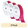 thumbnail image 1 of (3 pack) Offray Ribbon, Shocking Pink 7/8 inch Grosgrain Polyester Ribbon, 18 feet, 1 of 6