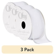 (3 pack) Offray Ribbon, Silver 1 1/2 inch Wired Sheer Ribbon, 9 feet