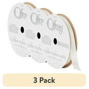 (3 pack) Offray Ribbon, Antique White 3/8 inch Single Face Satin Polyester Ribbon for Sewing, Crafts, and Gifting, 18 feet, 1 Each