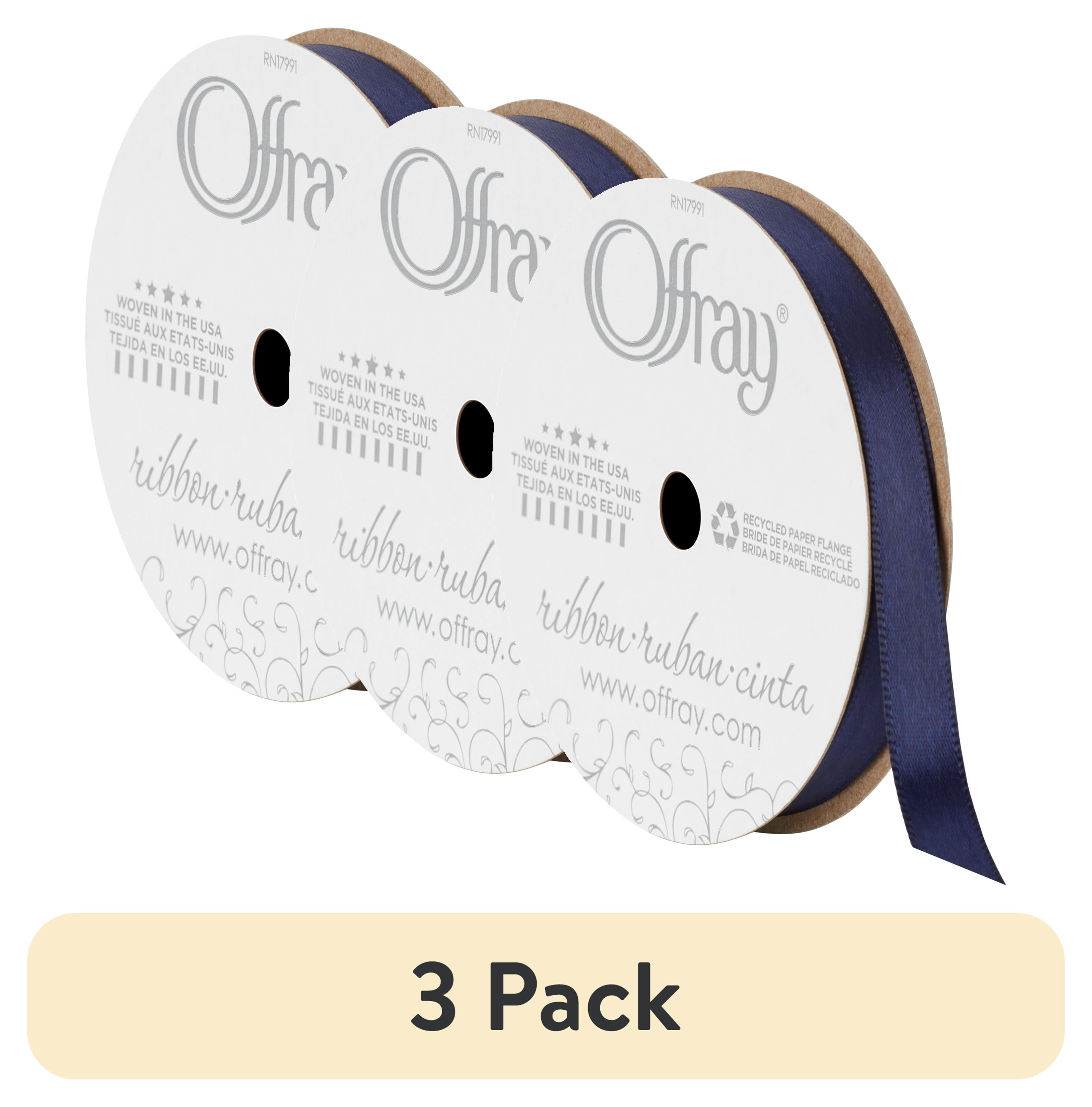Offray Ribbon, Royal Blue 3/8 inch Single Face Satin Polyester