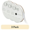 thumbnail image 1 of (3 pack) Offray Ribbon, White 3/8 inch Metallic Ribbon, 9 feet, 1 of 13