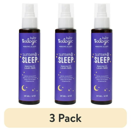 (3 pack) Oilogic Slumber & Sleep Essential Oil Linen Spray, Baby Sleep Spray, 4 fl oz