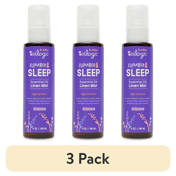 (3 pack) Oilogic Slumber & Sleep Essential Oil Linen Spray, Baby Sleep Spray, 4 oz