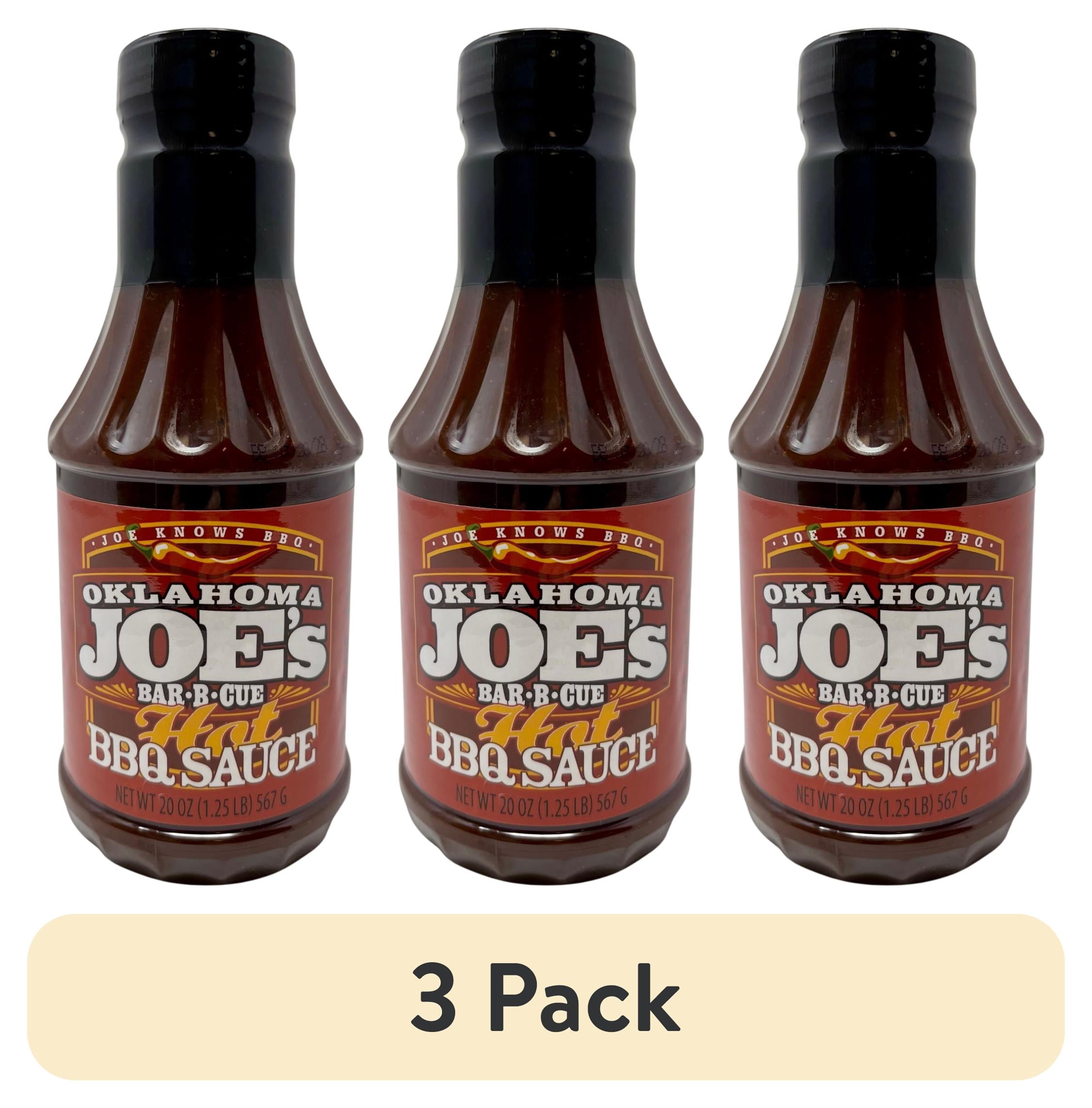 (3 pack) Oklahoma Joe's Hot BBQ Sauce, 20 oz