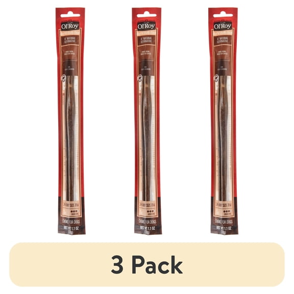 (3 pack) Ol' Roy 10-inch Beef and Bully Stick, Natural Alternative, 1 Count