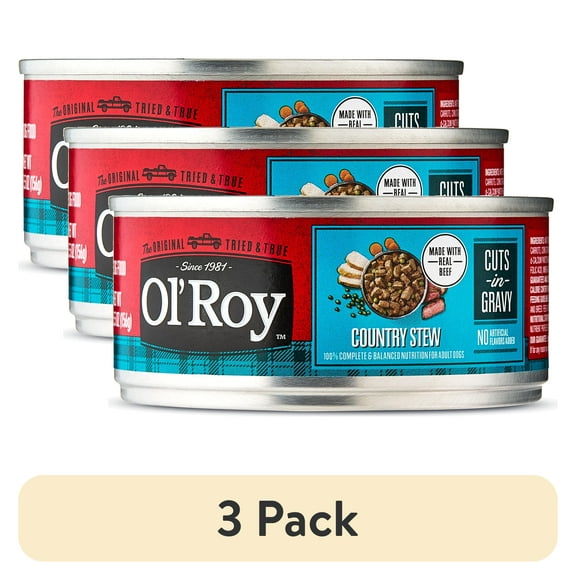 (3 pack) Ol' Roy Country Stew Cuts in Gravy Wet Dog Food, 5.5 oz Can