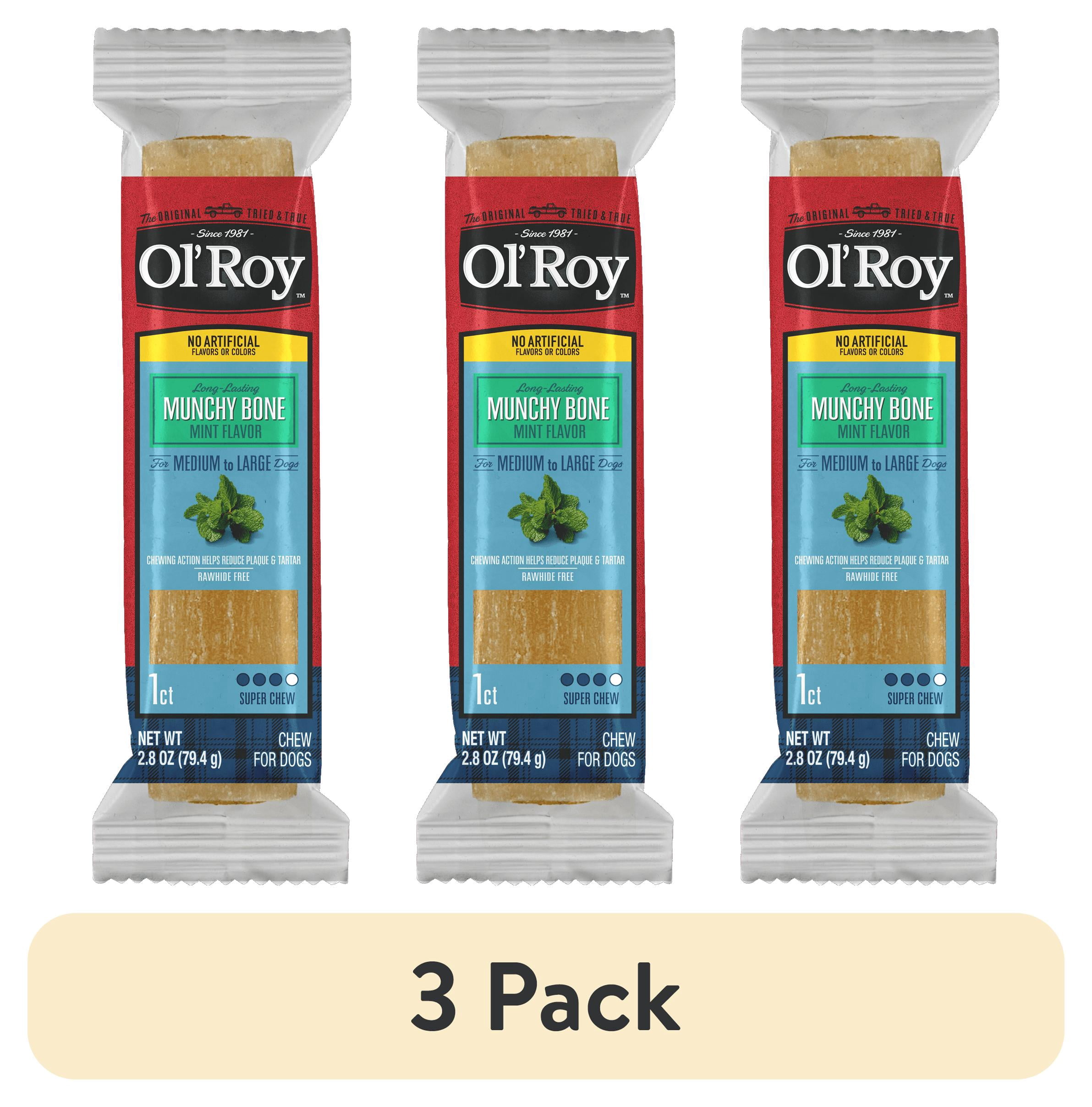 (3 pack) Ol' Roy Munchy Bone Mint, 2.8 oz, 1 Count