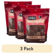 (3 pack) Ol' Roy Natural Jumbo Pig Ear Chews for Dogs, 12 oz, 10 Count