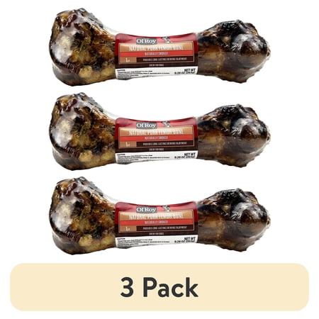 (3 pack) Ol' Roy Natural Pork Femur Chew for Dogs, 9.28 oz