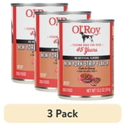 3 pack Ol' Roy New York Strip Flavor Cuts in Gravy Wet Dog Food, 13.2 oz Can