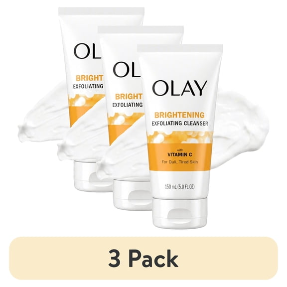 (3 pack) Olay Face Wash, Vitamin C Cleanser, Exfoliating Face Scrub, Hydrating Dull Skin 5.0fl oz
