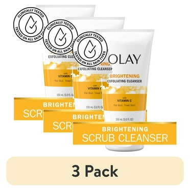 (3 pack) Olay Face Cleanser, Regenerist Vitamin C+Peptide Facial Wash, Exfoliating Face Cleanser for Dry Skin, 5.0 fl oz