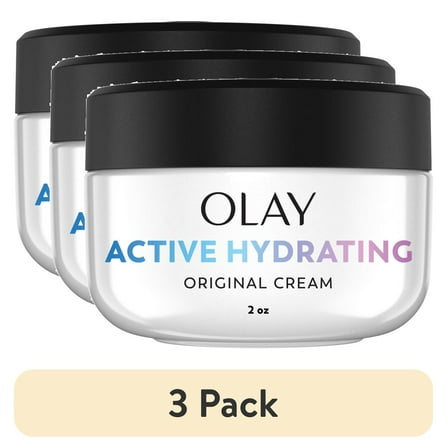 (3 pack) Olay Active Hydrating Cream Face Moisturizer, 2.0 fl oz