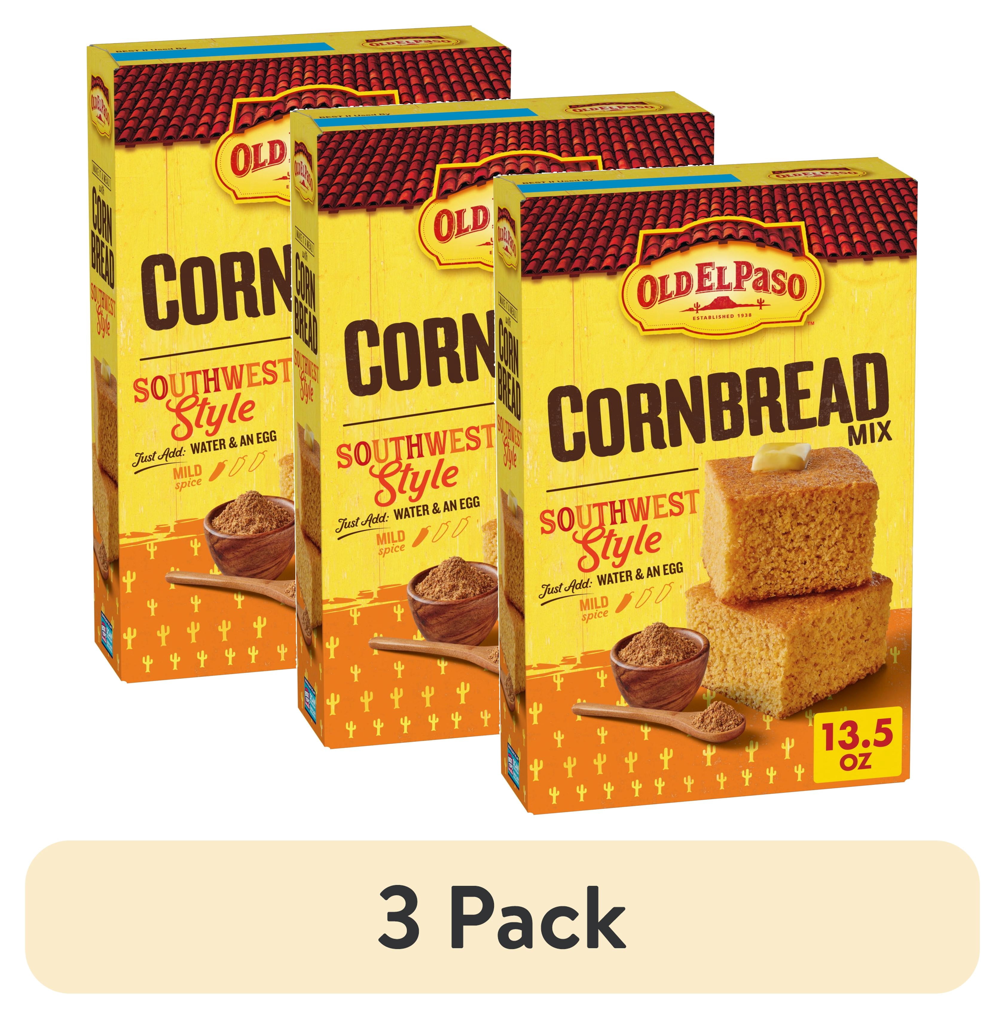 (3 pack) Old El Paso Cornbread Mix, Southwest Style, Baking Mix, 13.5 oz