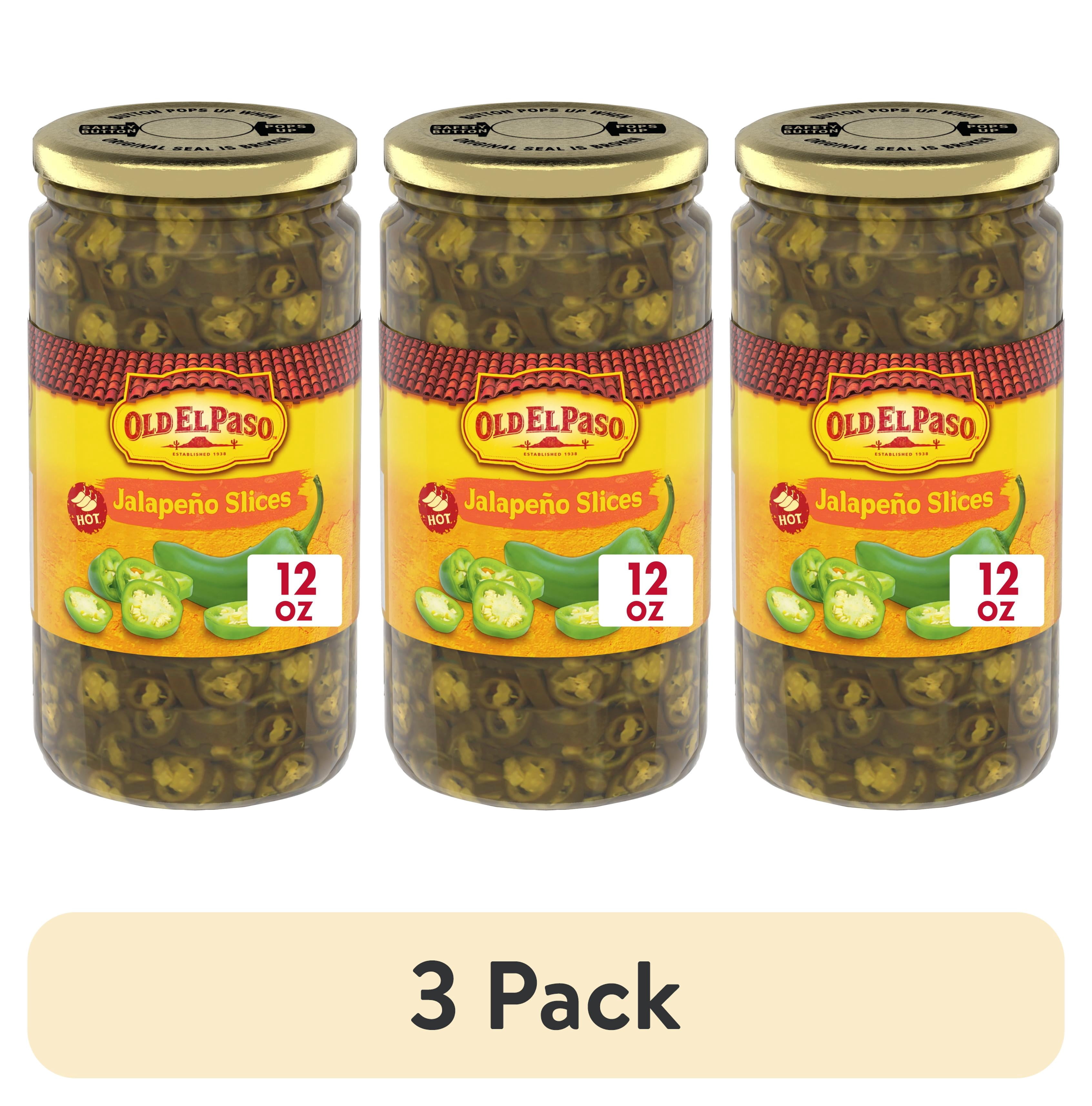 (3 pack) Old El Paso Hot Pickled Jalapeño Slices, 12 oz.