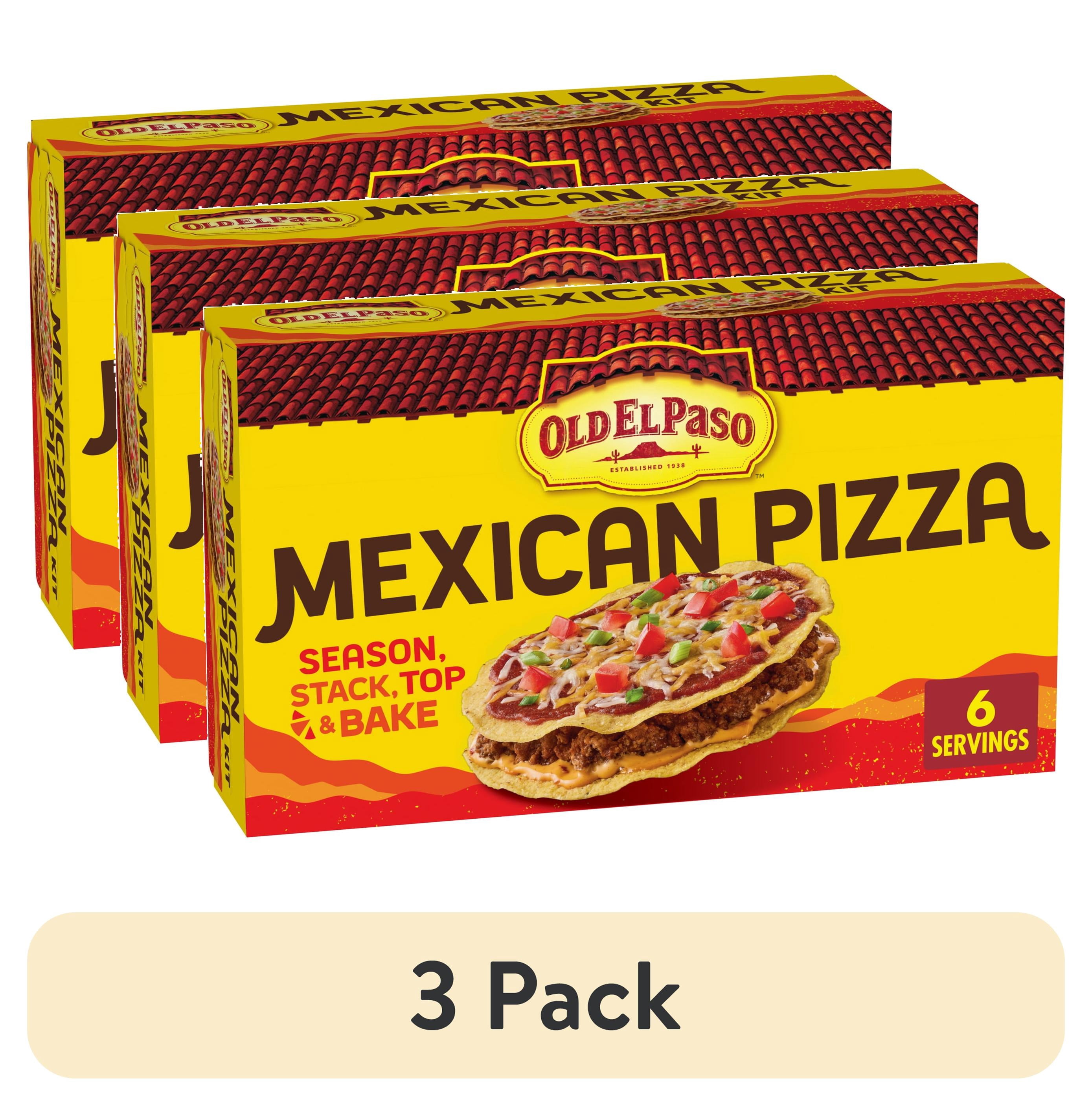 (3 pack) Old El Paso Mexican Pizza Kit with Queso Sauce, Easy Meal Prep, 12 Ct, 10.66 oz
