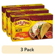 (3 pack) Old El Paso Hard and Soft Taco Dinner Kit, Meal Prep, 12 Ct, 11.4 oz