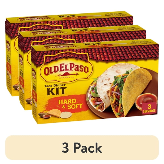 Old El Paso Hard and Soft Taco Dinner Kit, Meal Prep, 12 Ct, 11.4 oz