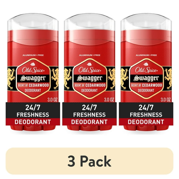 (3 pack) Old Spice Aluminum Free Deodorant for Men, Invisible Solid Stick, Swagger, 3.0 oz