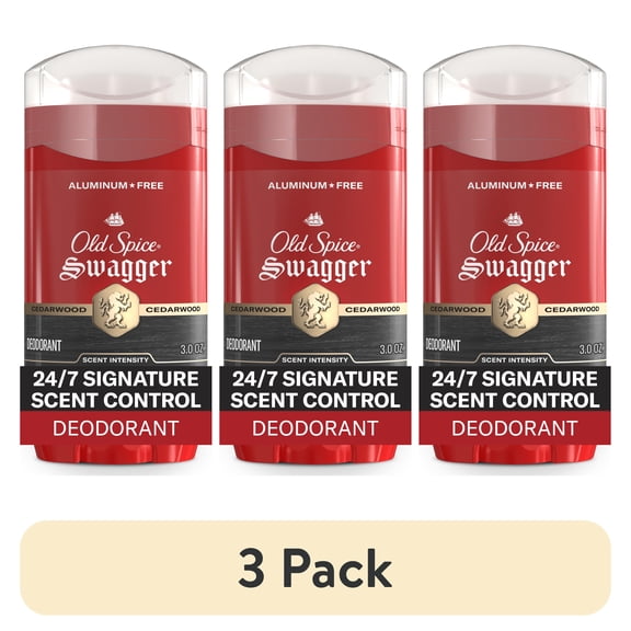 (3 pack) Old Spice Aluminum Free Deodorant for Men, Invisible Solid Stick, Swagger, 3.0 oz