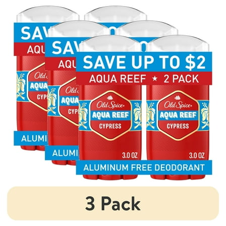 (3 pack) Old Spice Aluminum Free, Men's Deodorant, Aqua Reef, 3.0 oz (2 Pack)