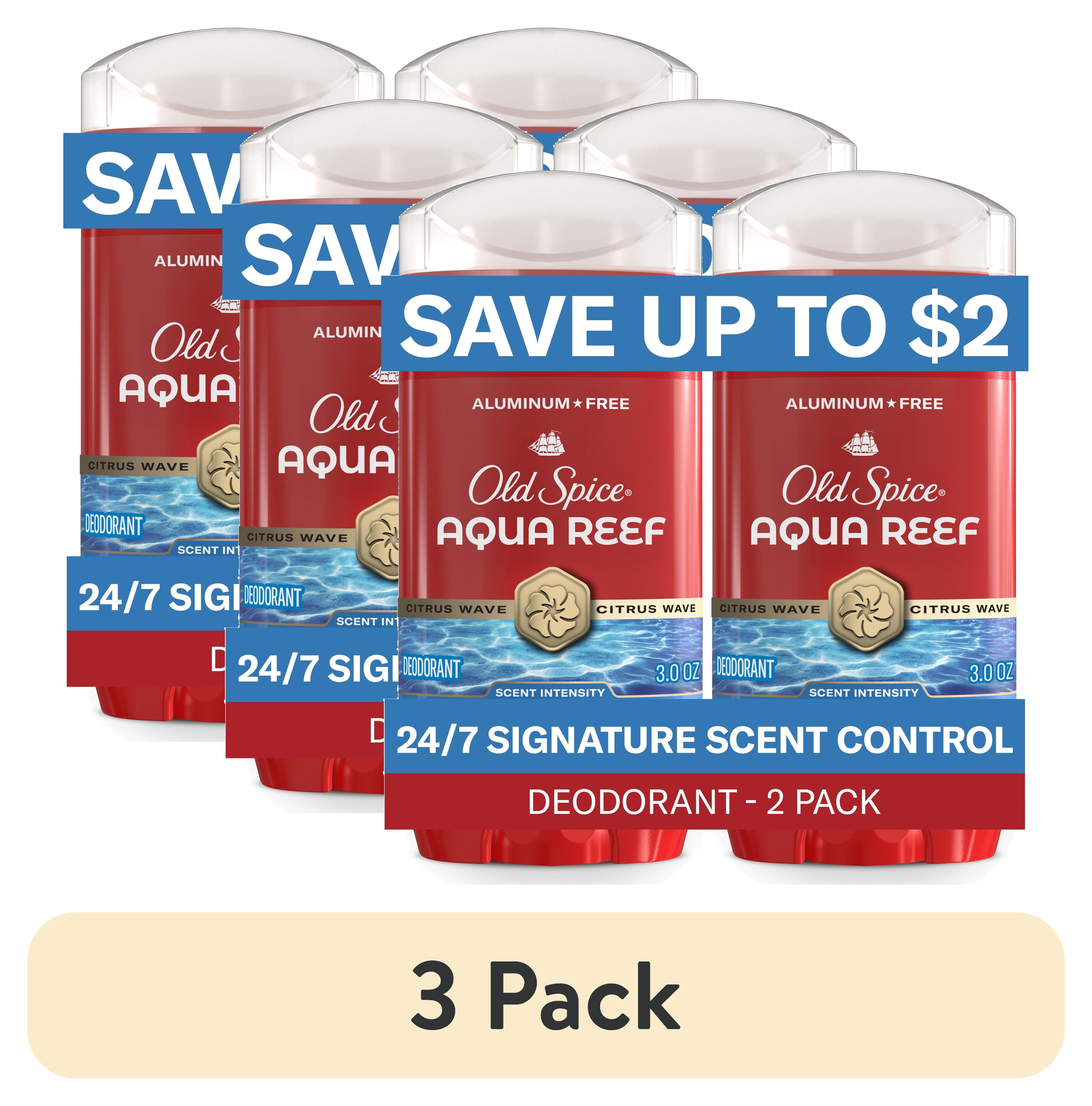 (3 pack) Old Spice Aluminum Free, Men's Deodorant, Aqua Reef, 3.0 oz (2 Pack)