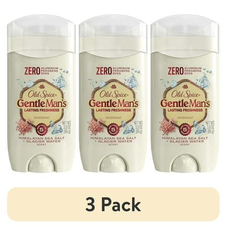 (3 pack) Old Spice Aluminum Free Men's Deodorant, Gentleman's Blend Invisible Solid Stick, Himalayan Sea Salt, 3.0 oz