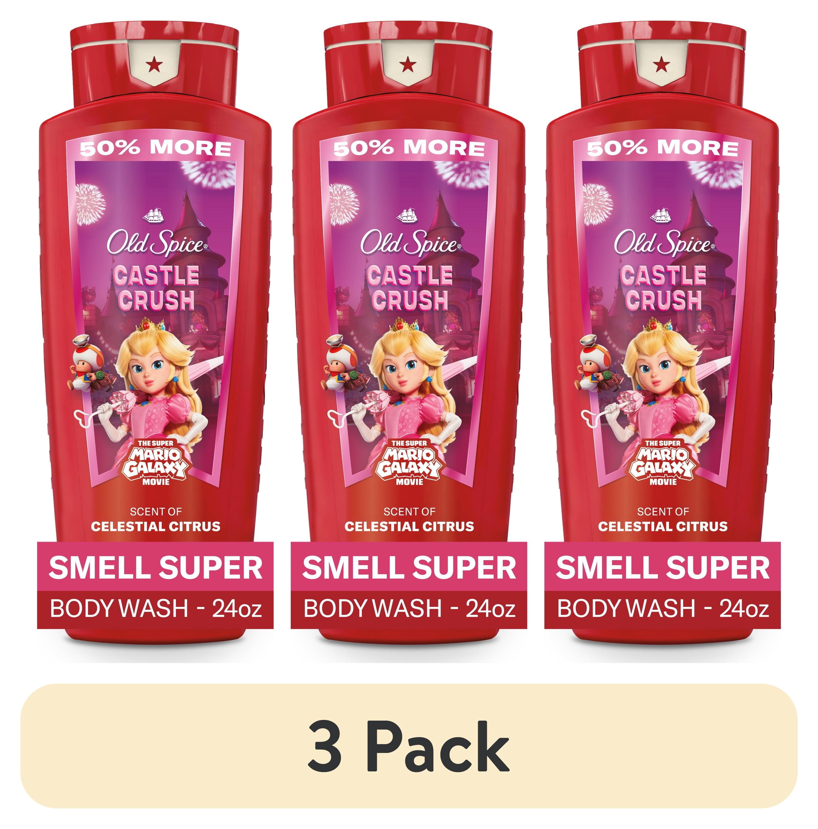(3 pack) Old Spice Body Wash for Men, Castle Crush, Scent of Celestial Citrus, Old Spice x The Super Mario Galaxy Movie, 24 fl oz