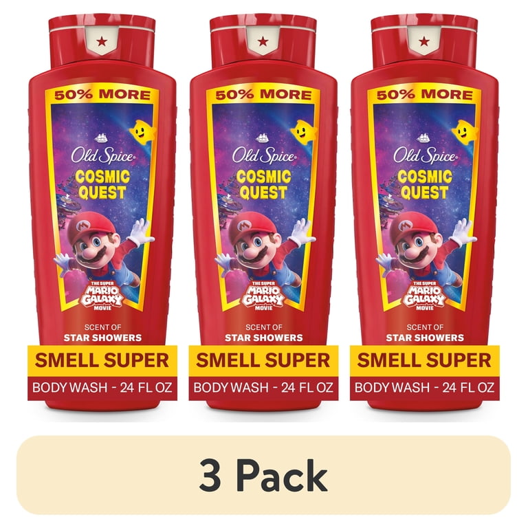 3 pack) Old Spice Body Wash for Men, Super Mario Galaxy, Cosmic