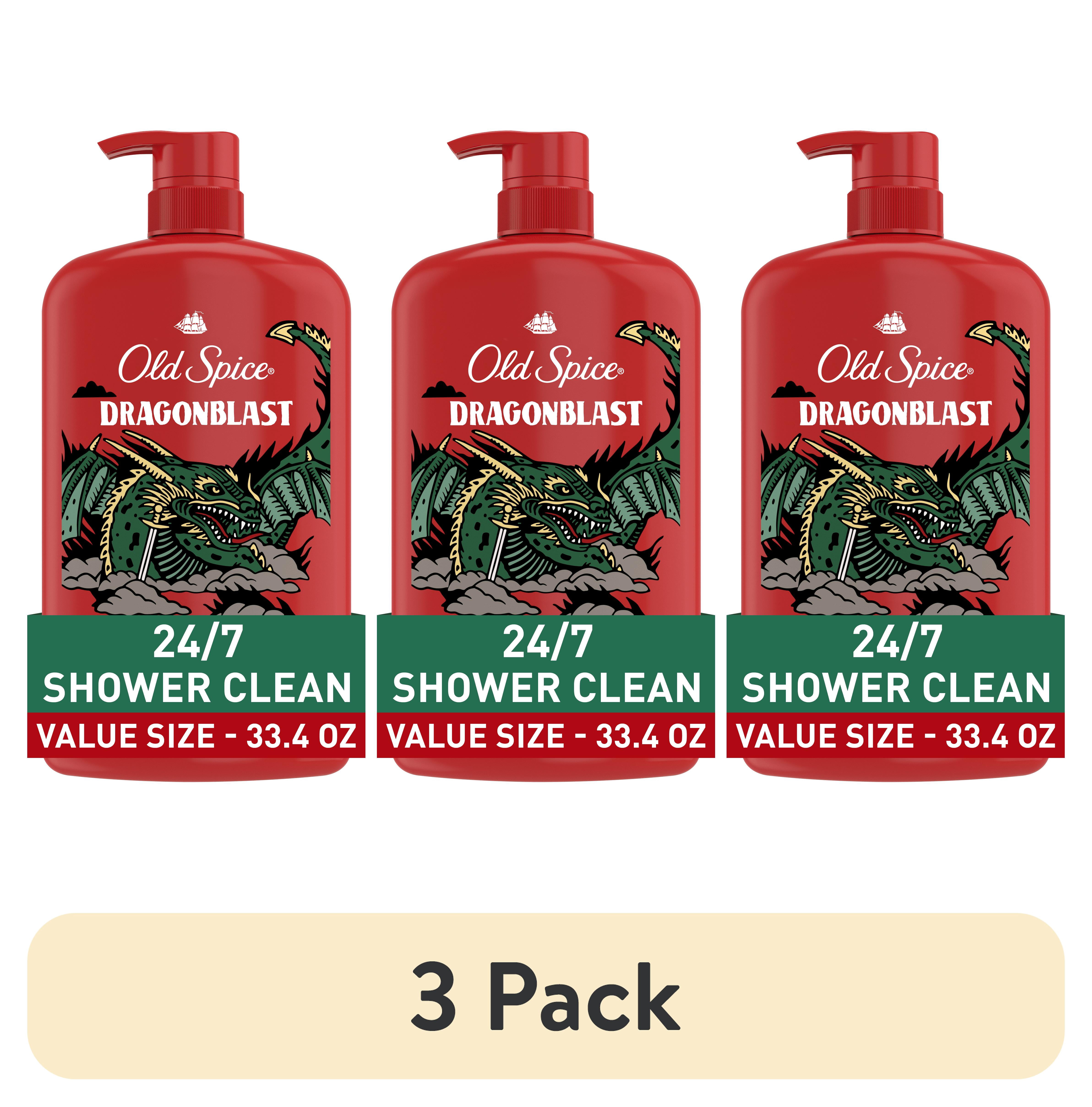 (3 pack) Old Spice Body Wash for Men, Dragonblast, Long Lasting Lather, All Skin Types, 33.4 oz