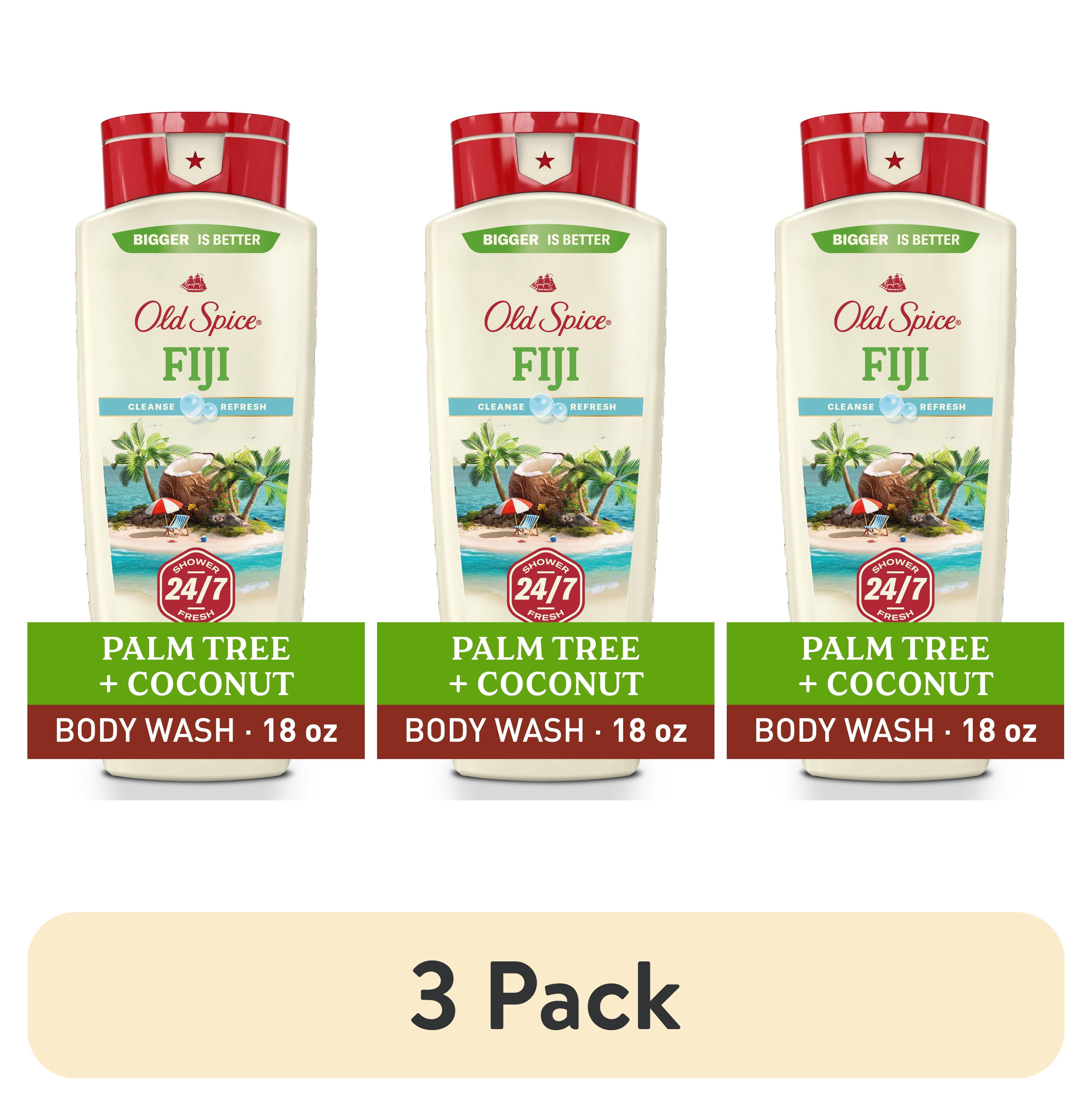 (3 pack) Old Spice Body Wash for Men Fiji with Palm Tree Scent, 18 fl oz