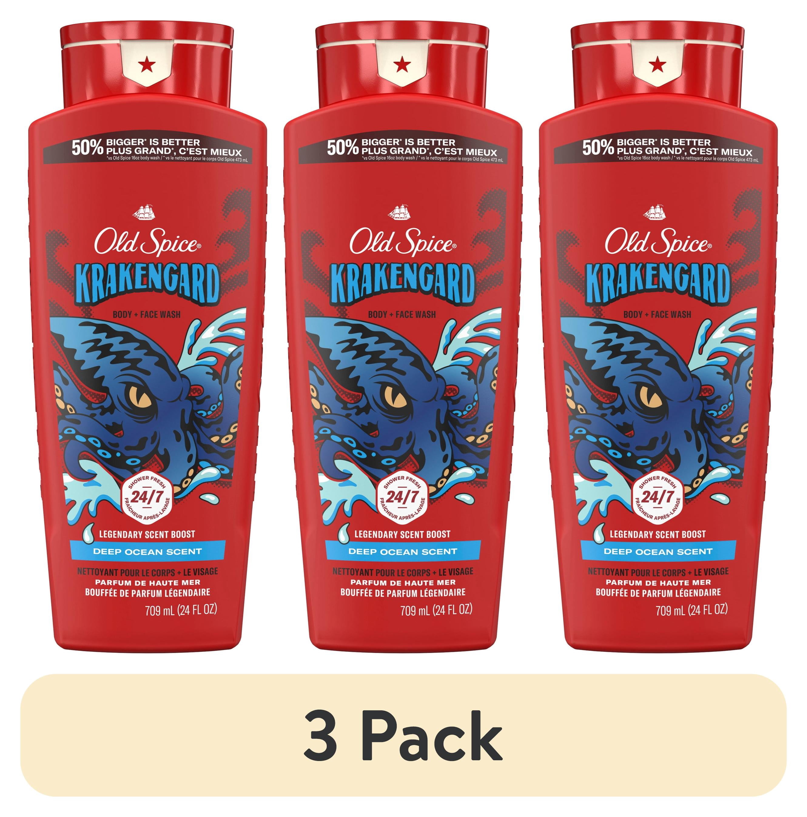 (3 pack) Old Spice Body Wash for Men, Krakengard, 24 fl oz