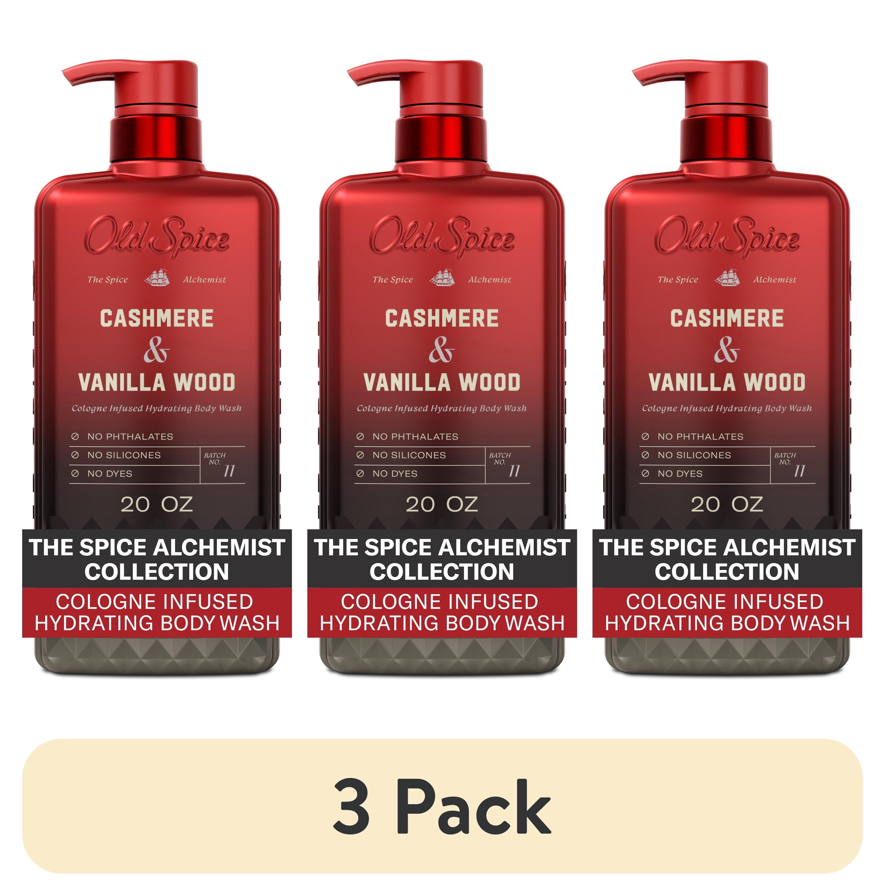 (3 pack) Old Spice Body Wash for Men, The Spice Alchemist Collection, Cashmere and Vanilla Wood, 20oz